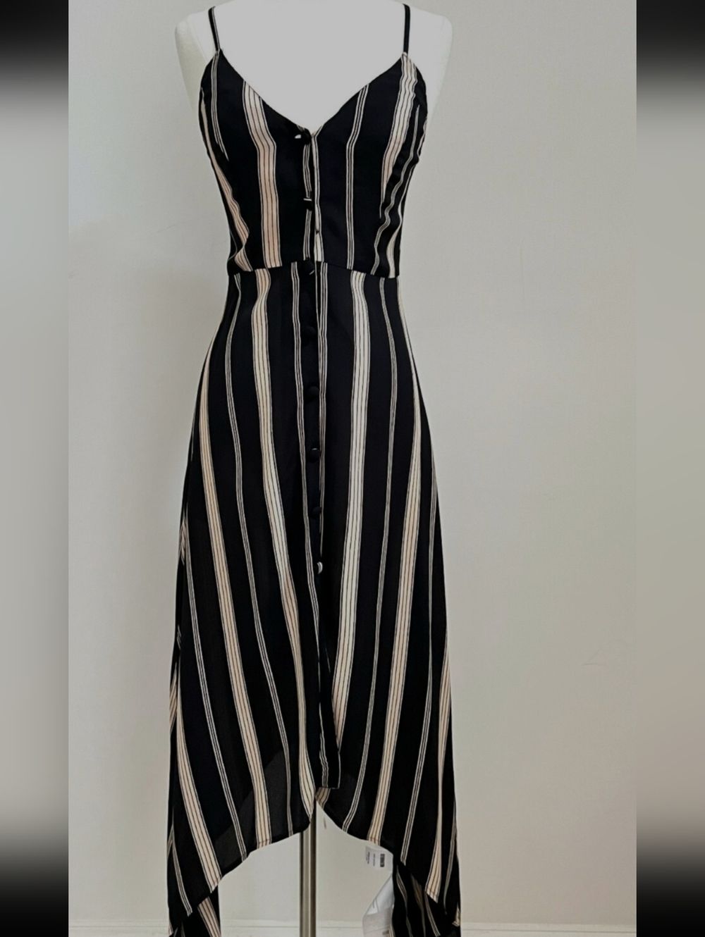 Reformation Midi Dress Striped Button-Front Dress 2